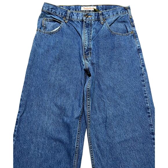 Vintage Timberland Men’s Blue Denim Jeans - 5 Pocket Straight Leg - size 32 - Picture 3 of 10